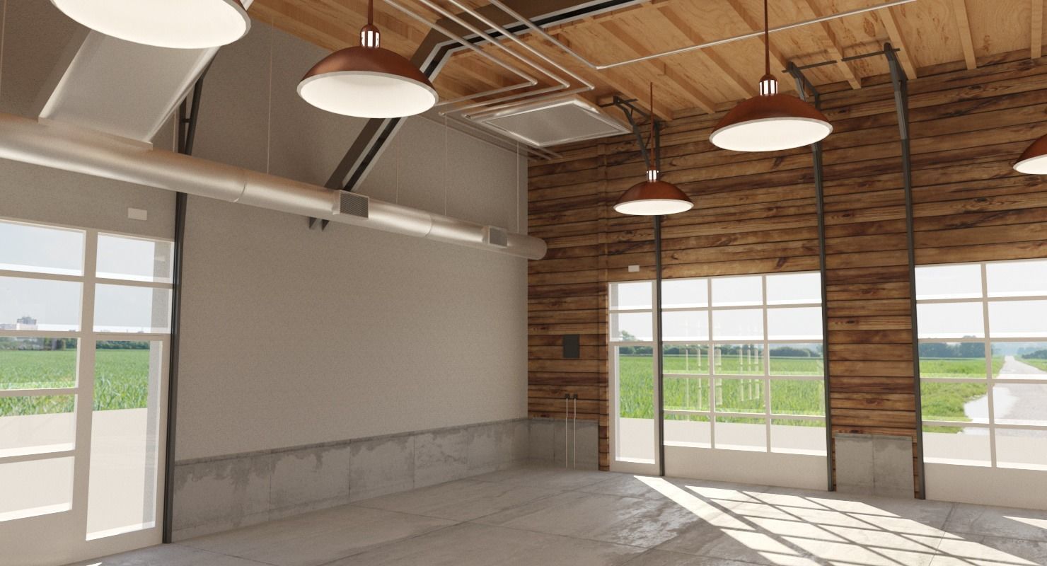 Car Garage to Loft Style 3D model_2