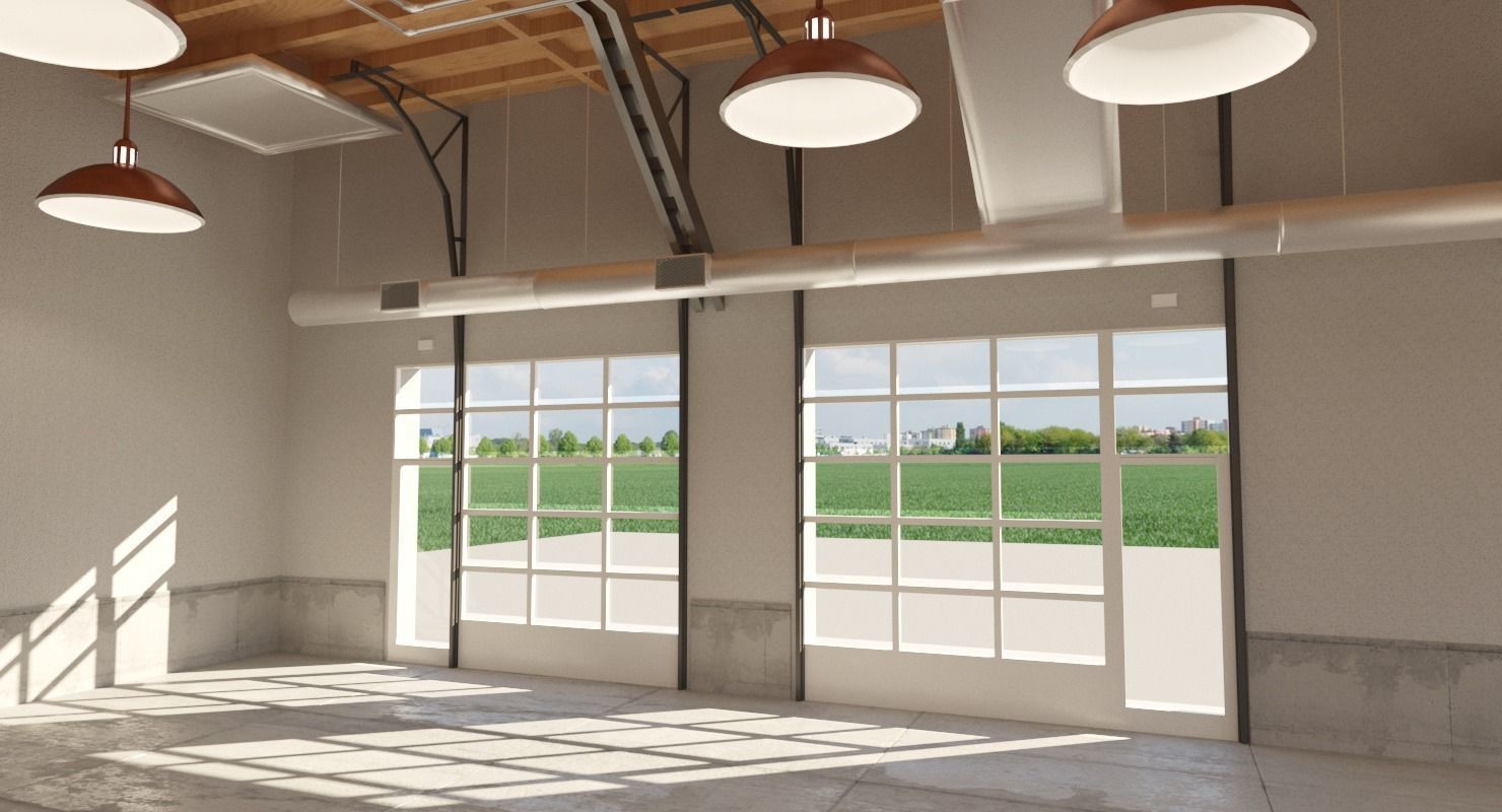 Car Garage to Loft Style 3D model_5