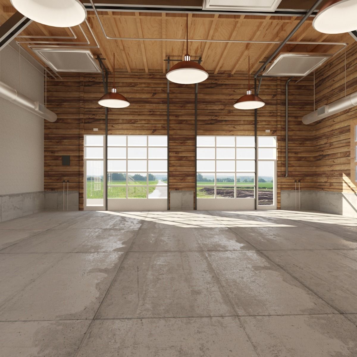 Car Garage to Loft Style 3D model_1