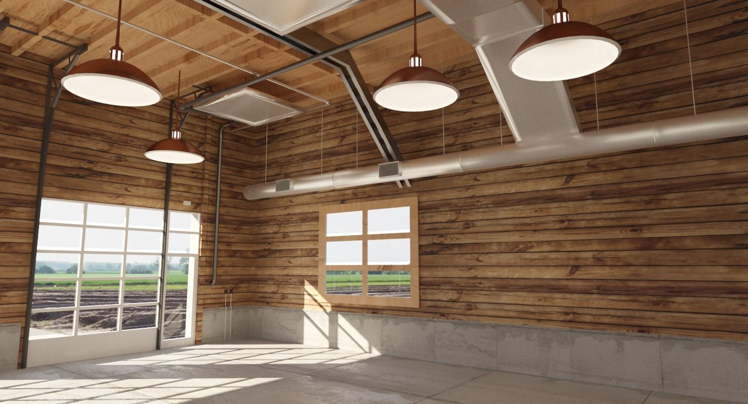 Car Garage to Loft Style 3D model_6