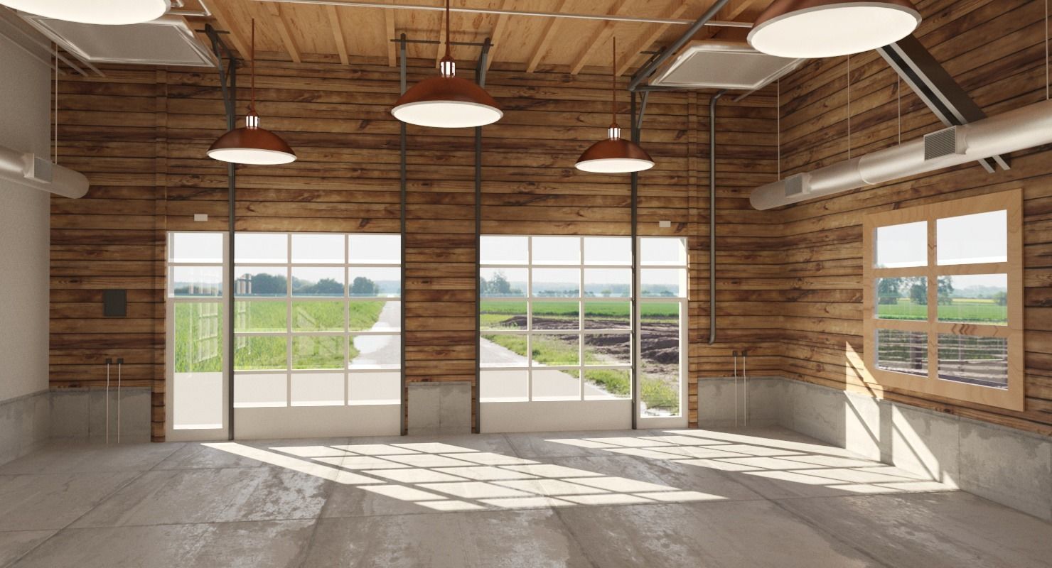 Car Garage to Loft Style 3D model_4