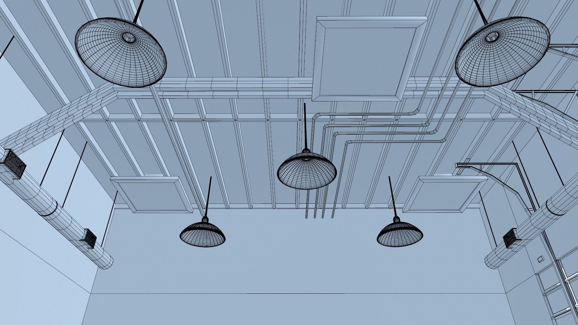 Car Garage to Loft Style 3D model_11