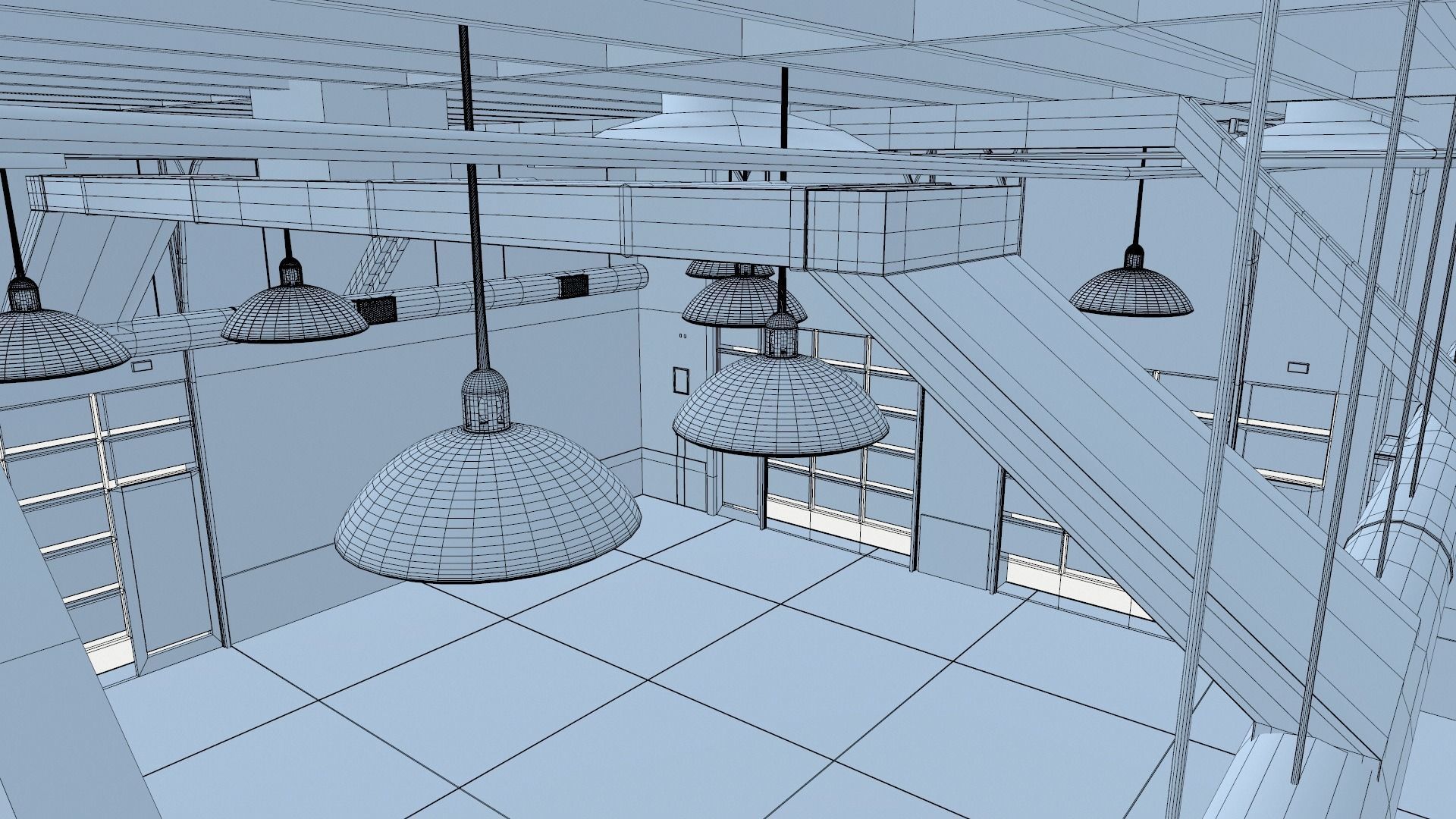 Car Garage to Loft Style 3D model_13