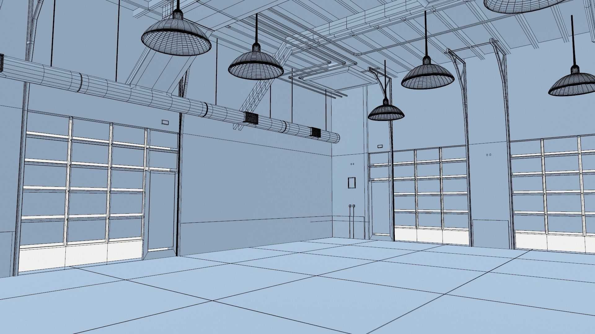 Car Garage to Loft Style 3D model_8