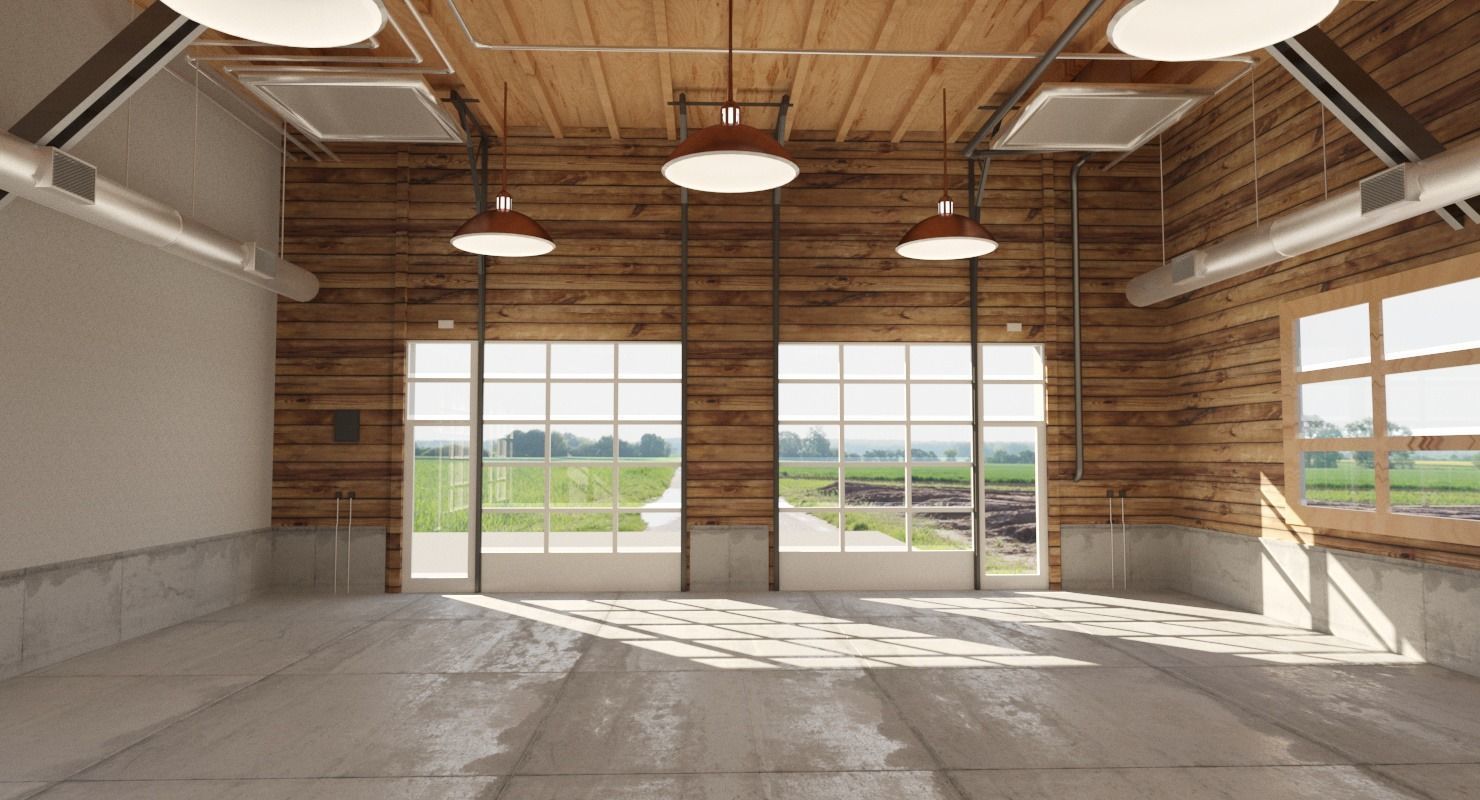 Car Garage to Loft Style 3D model_3