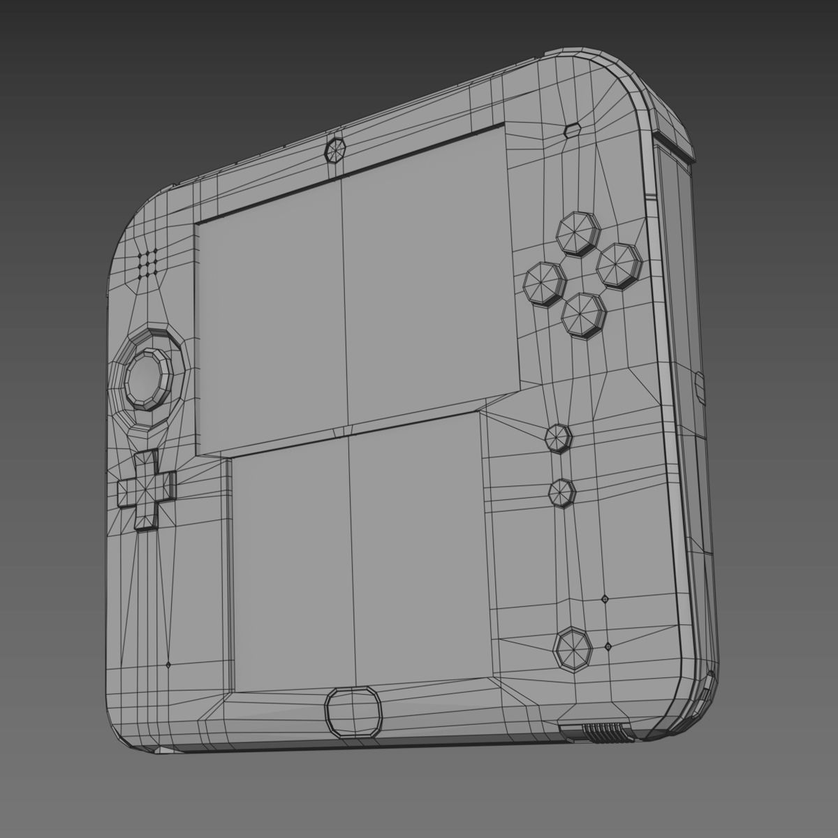 Nintendo 2DS - Blue -White - Red 3D model Low-poly 3D model_17