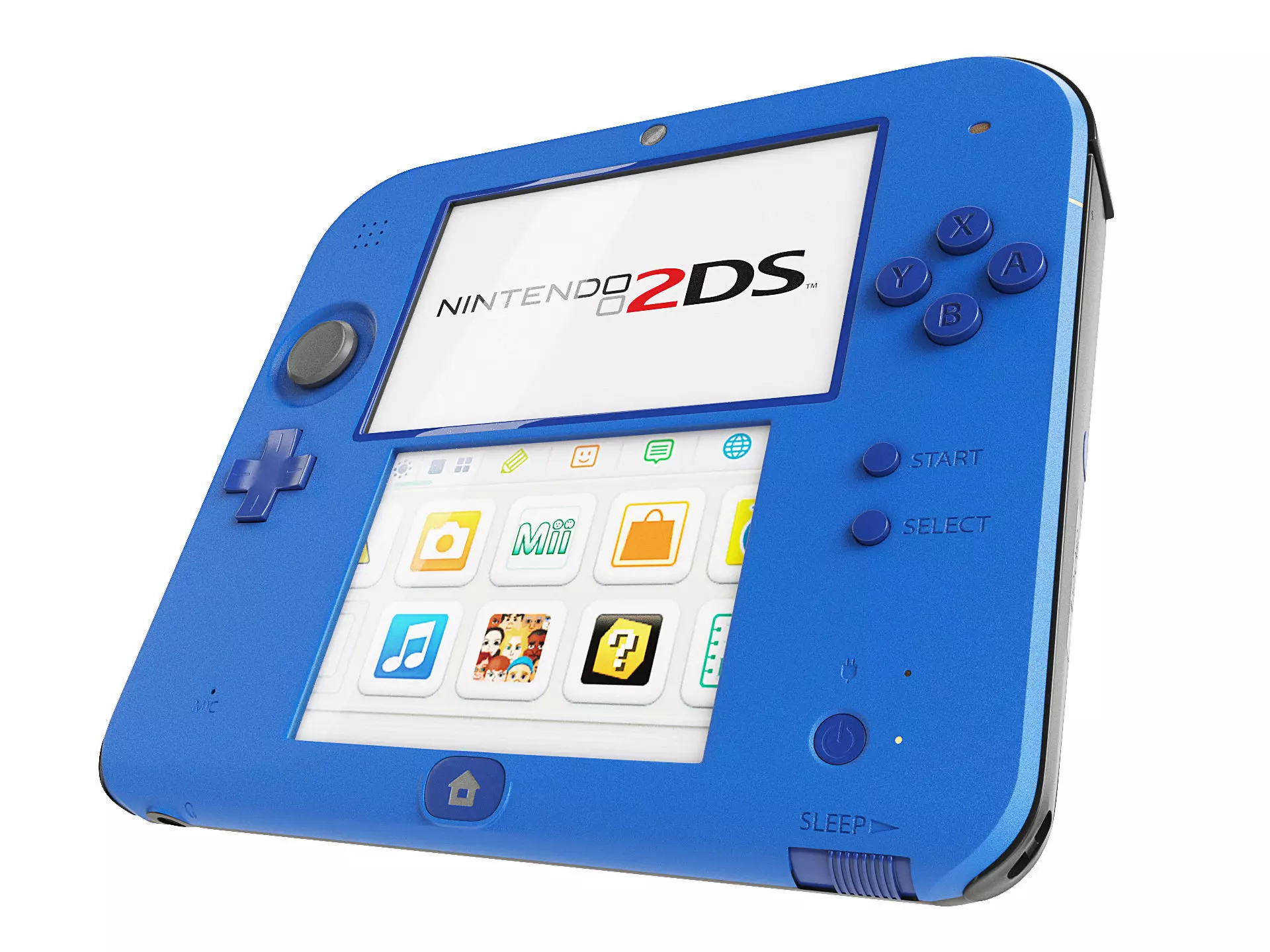 Nintendo 2DS - Blue -White - Red 3D model Low-poly 3D model_0