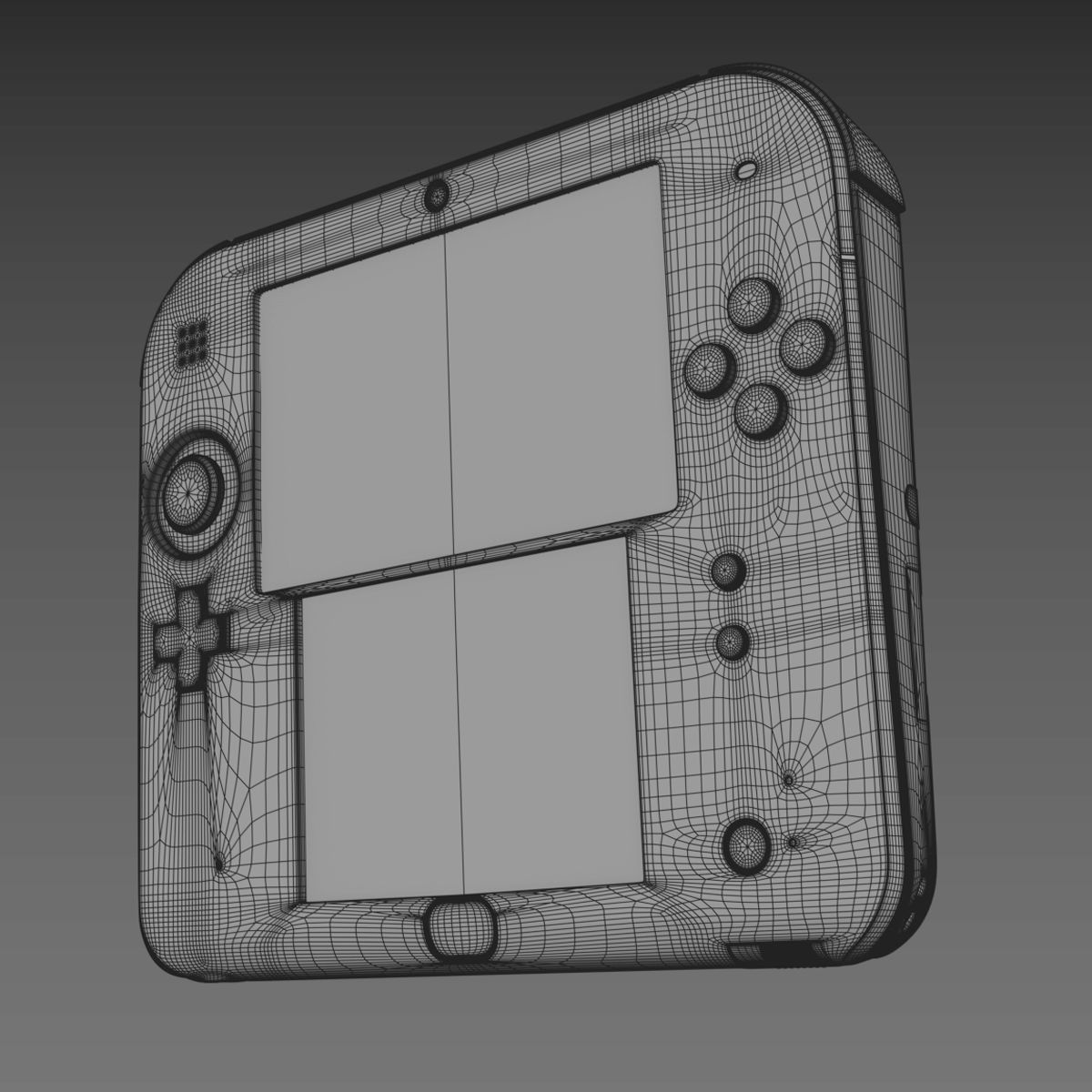 Nintendo 2DS - Blue -White - Red 3D model Low-poly 3D model_18