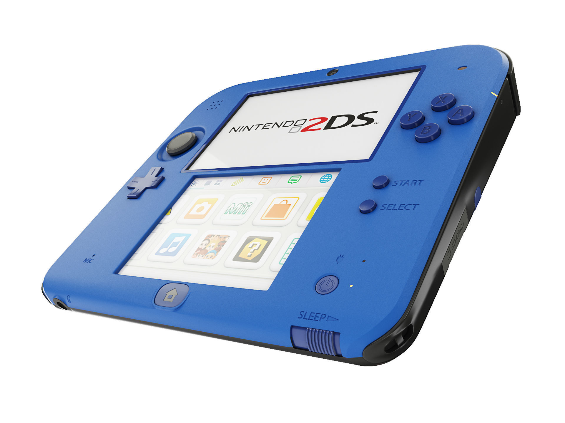 Nintendo 2DS - Blue -White - Red 3D model Low-poly 3D model_5