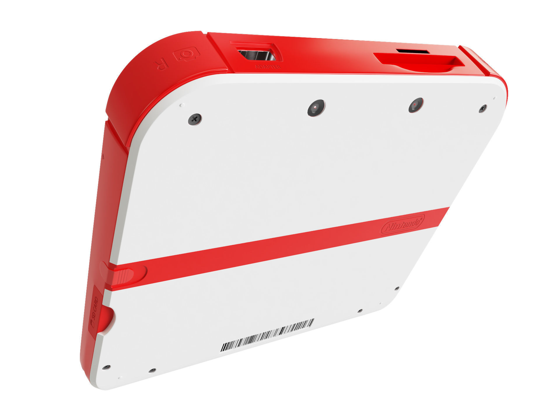 Nintendo 2DS - Blue -White - Red 3D model Low-poly 3D model_9