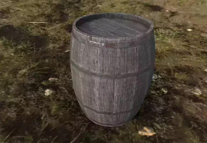 Low Poly Barrel -PBR
