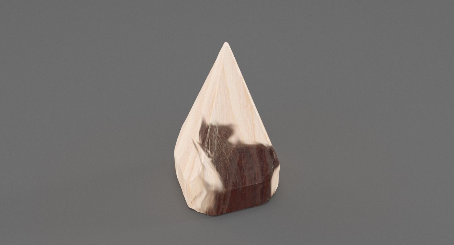 Petrified Wood Pyramid 3D model_7