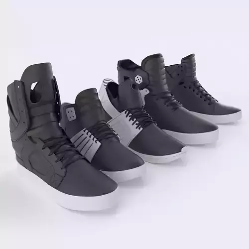 Supra Skytop Shoes Collection 3D model