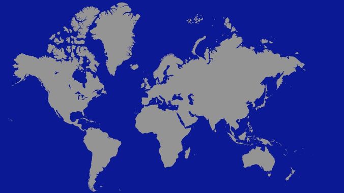 World map with land Free 3D model