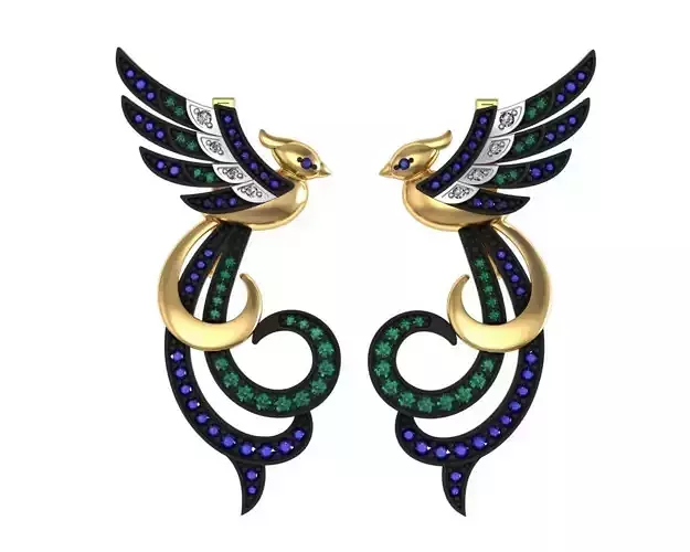 Earrings birds of paradise