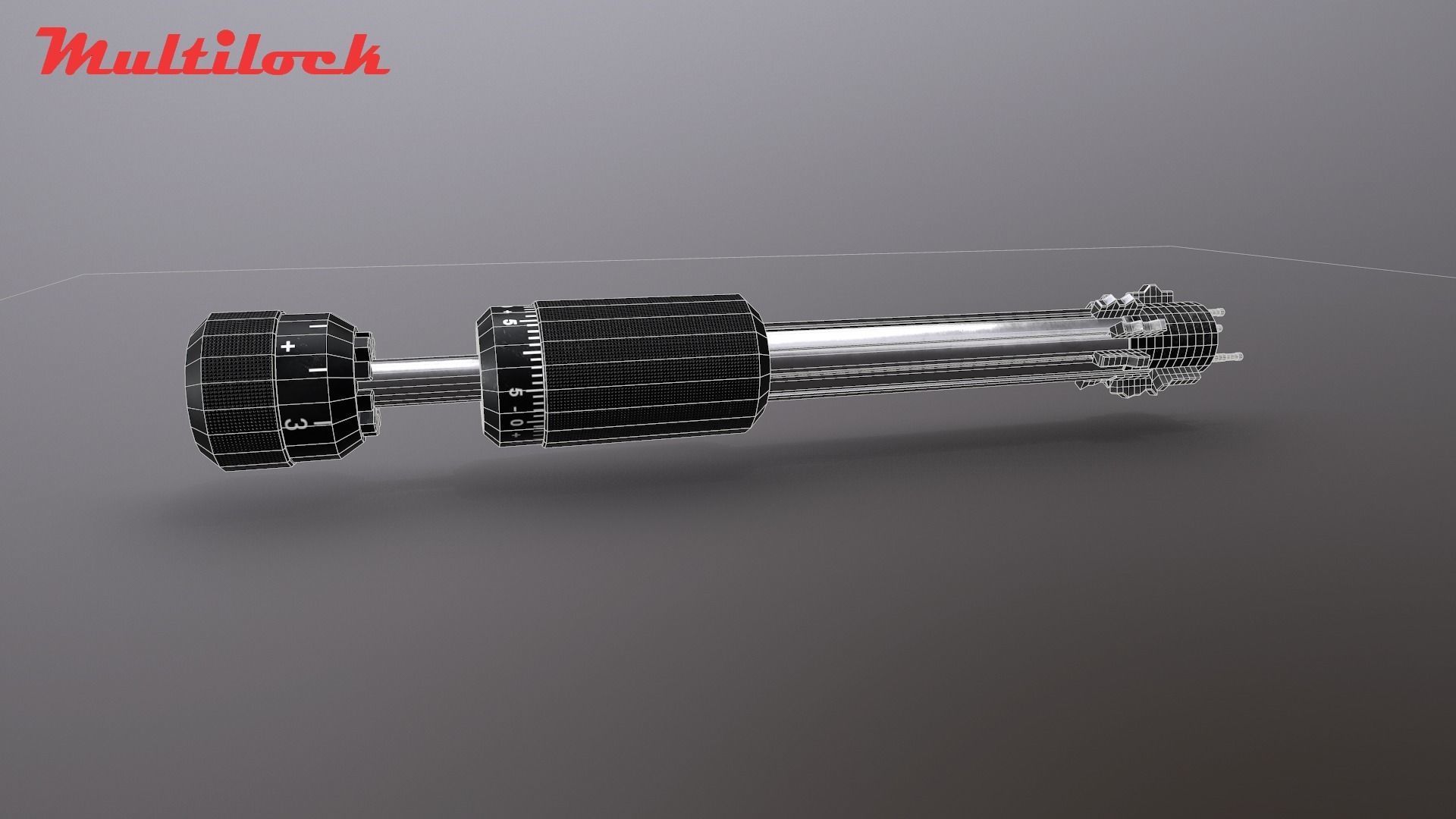 Multilock Key with Keyframeanimation Low-poly 3D model_5
