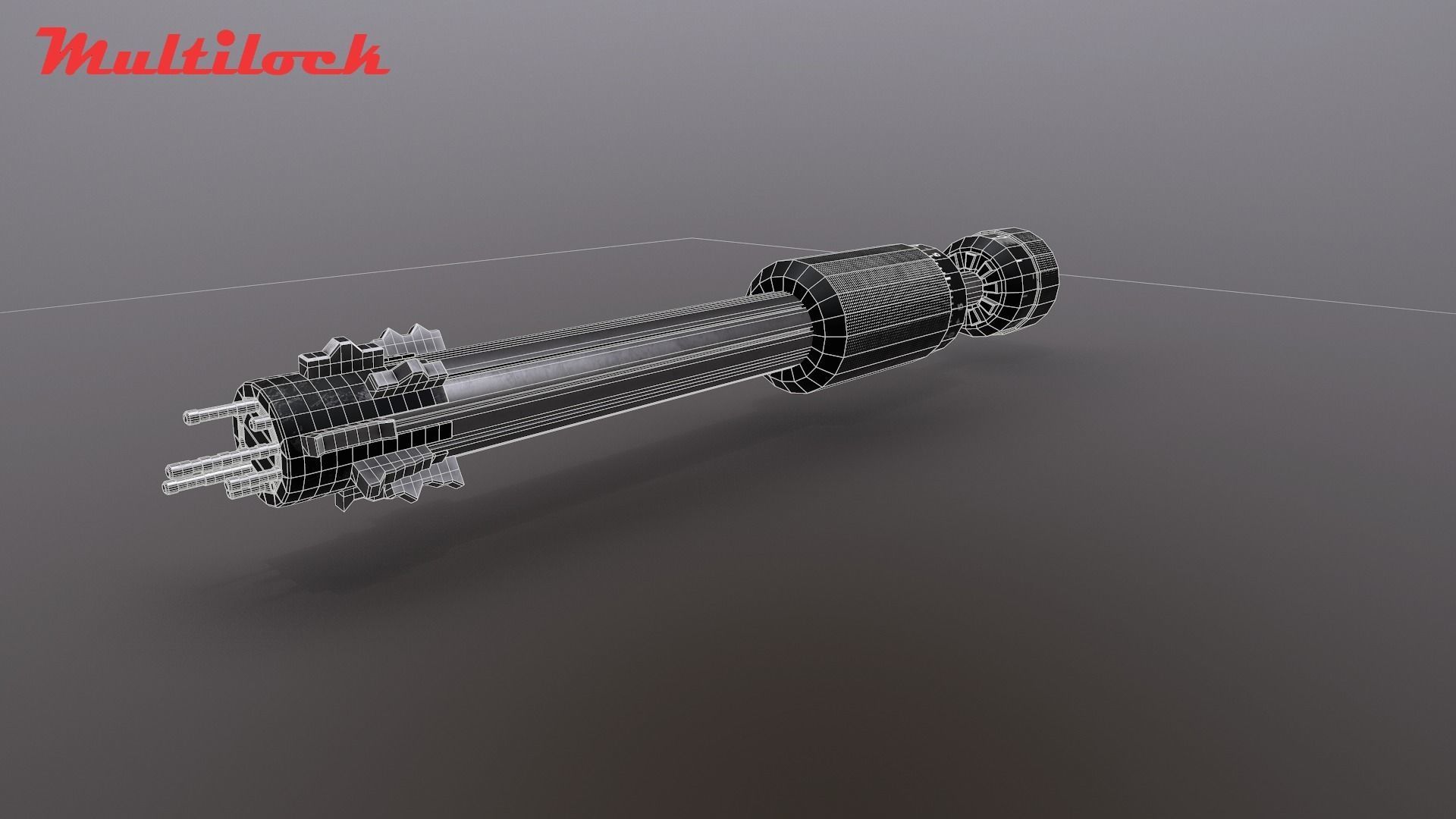 Multilock Key with Keyframeanimation Low-poly 3D model_8