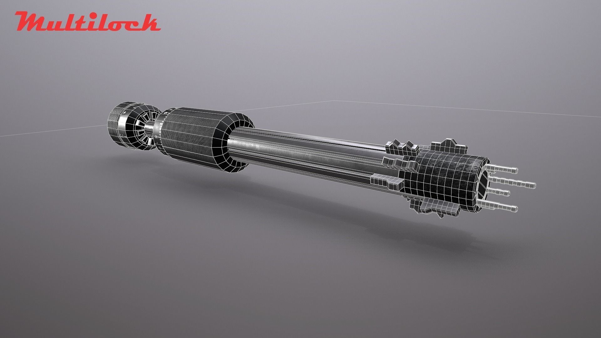 Multilock Key with Keyframeanimation Low-poly 3D model_7