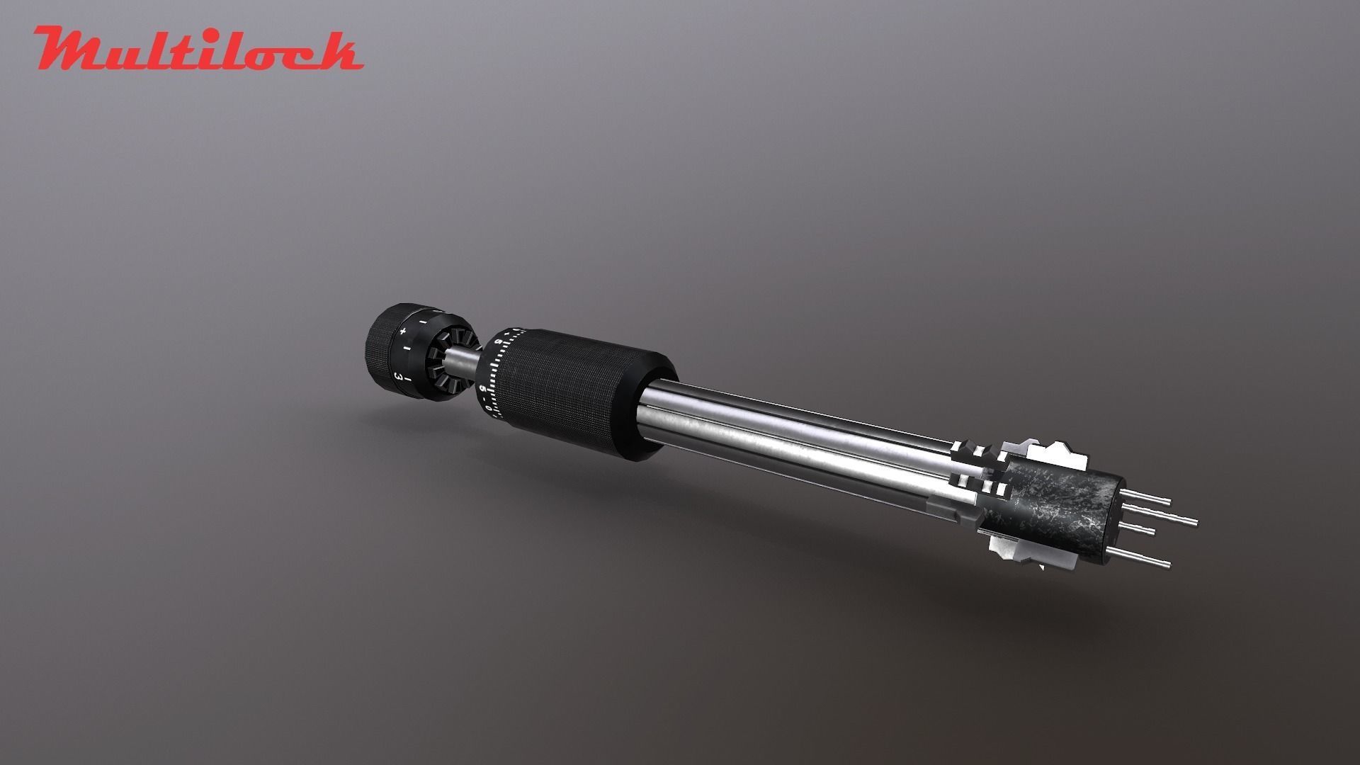 Multilock Key with Keyframeanimation Low-poly 3D model_4