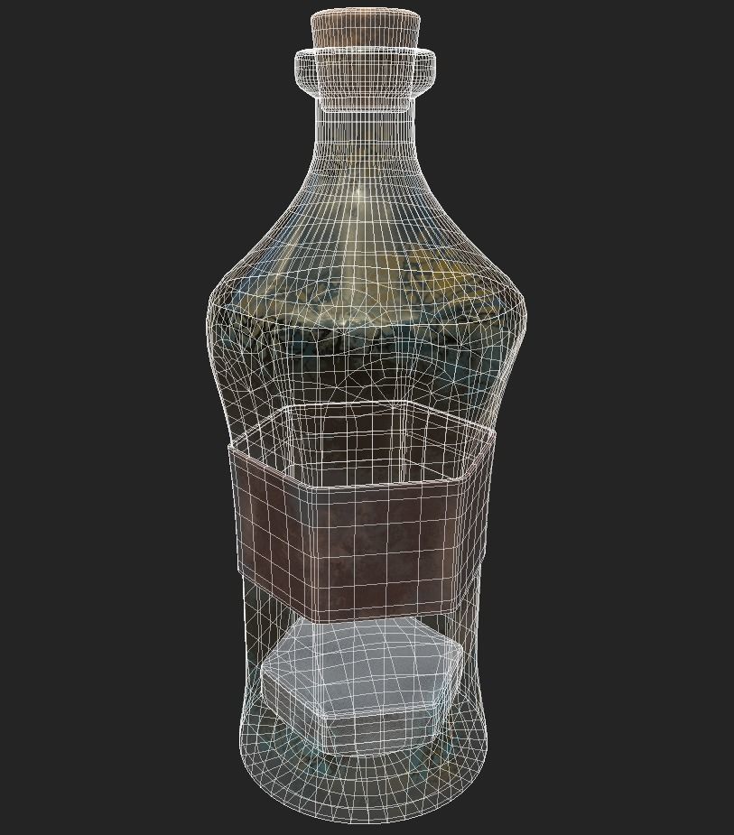 bottle with substance on the bottom PBR low poly Low-poly 3D model_4