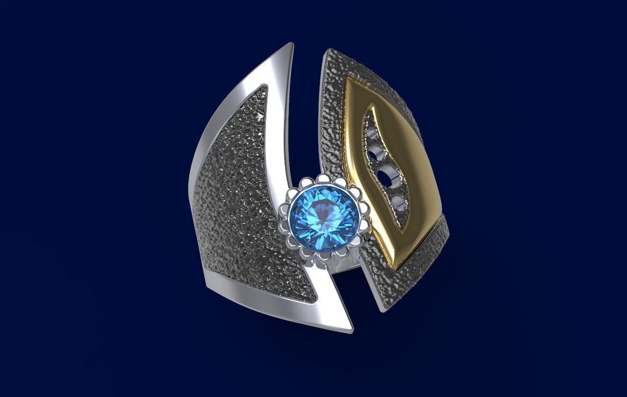 Black gold ring 3D print model 3D print model_3