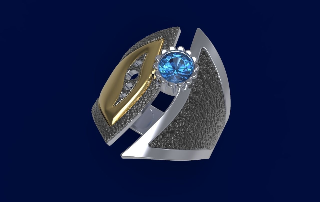 Black gold ring 3D print model 3D print model_6