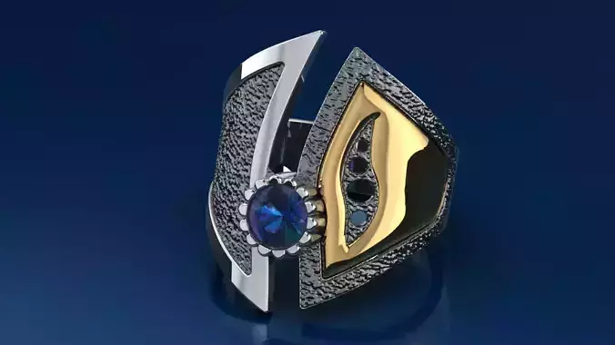 Black gold ring 3D print model