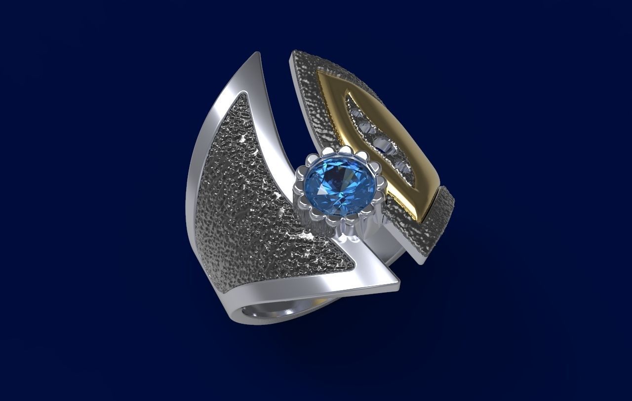 Black gold ring 3D print model 3D print model_5