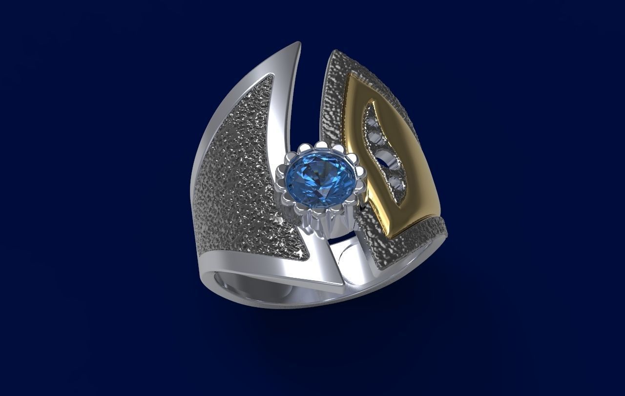 Black gold ring 3D print model 3D print model_4