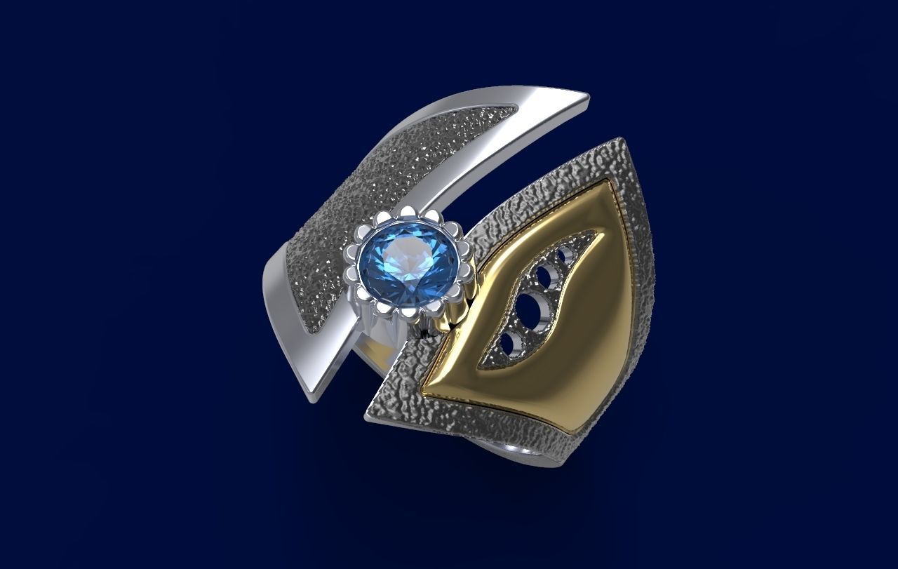 Black gold ring 3D print model 3D print model_2