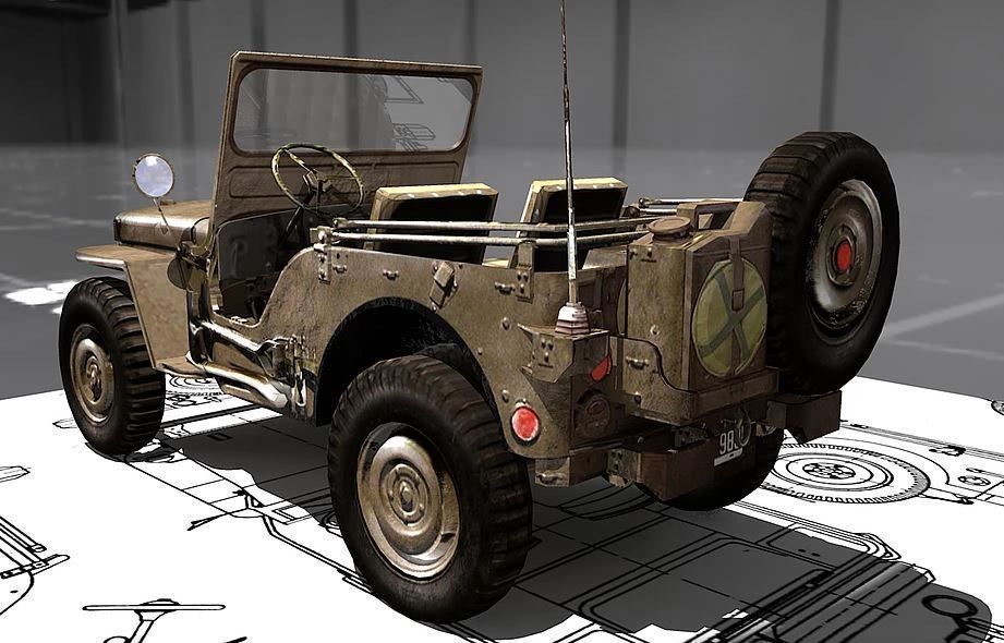 Jeep Willy M-38 Low-poly 3D model_1
