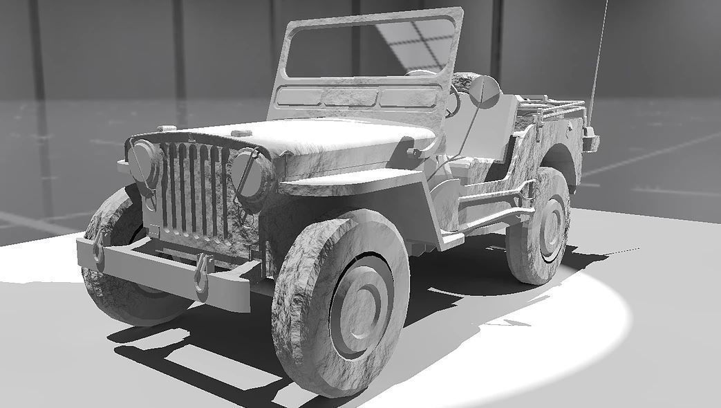 Jeep Willy M-38 Low-poly 3D model_7