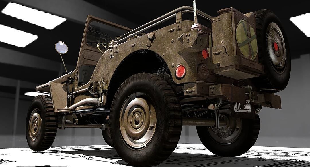 Jeep Willy M-38 Low-poly 3D model_3