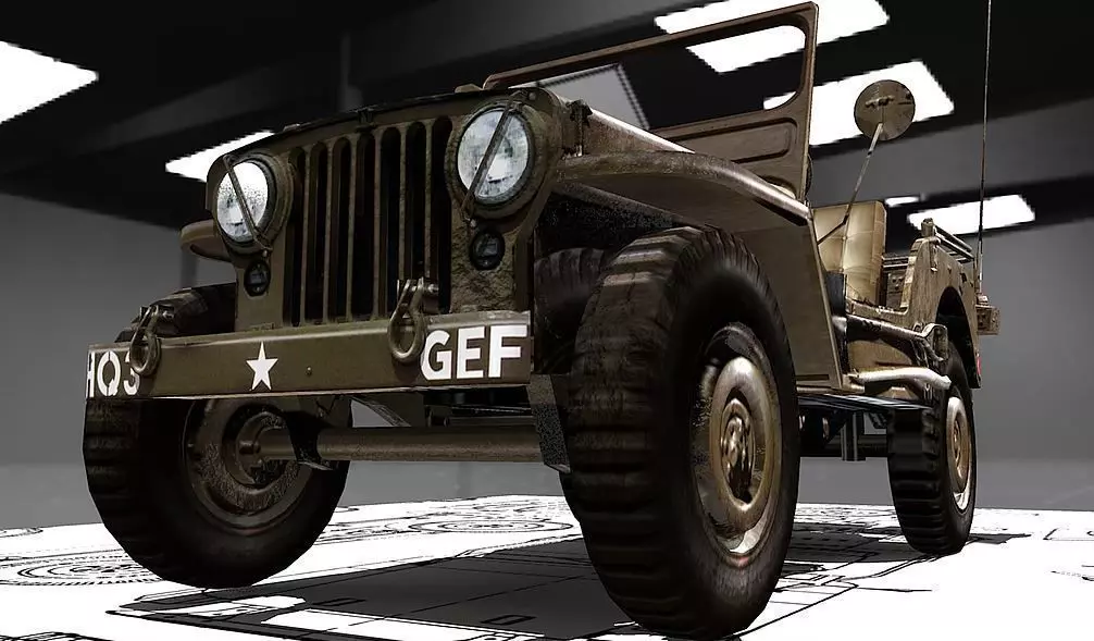 Jeep Willy M-38 Low-poly 3D model_0