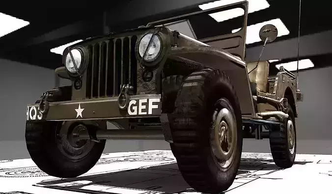 Jeep Willy M-38 Low-poly 3D model