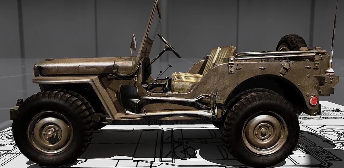 Jeep Willy M-38 Low-poly 3D model_8