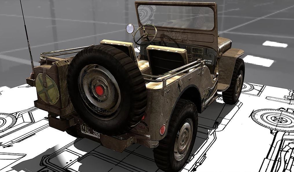 Jeep Willy M-38 Low-poly 3D model_2