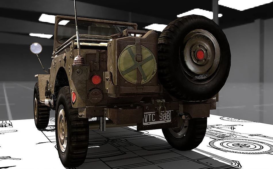 Jeep Willy M-38 Low-poly 3D model_4