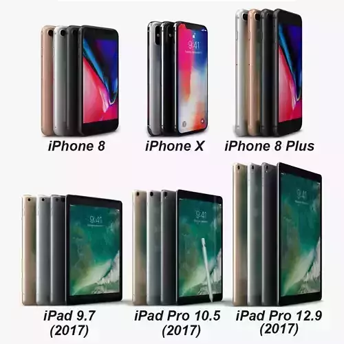 Apple Electronics Collection 2017 Low-poly 3D model