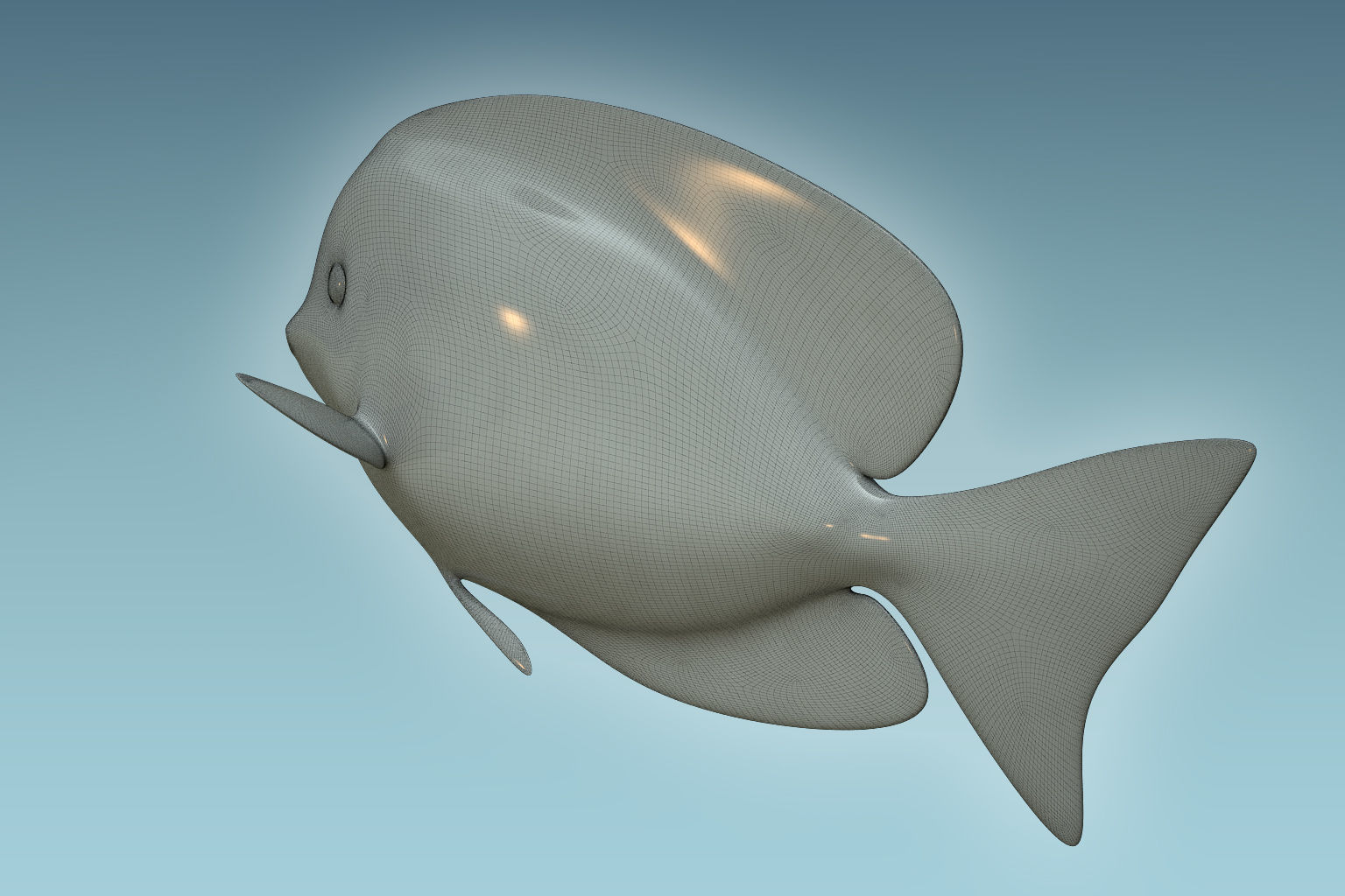 Zebrasoma Fish 3D model_7