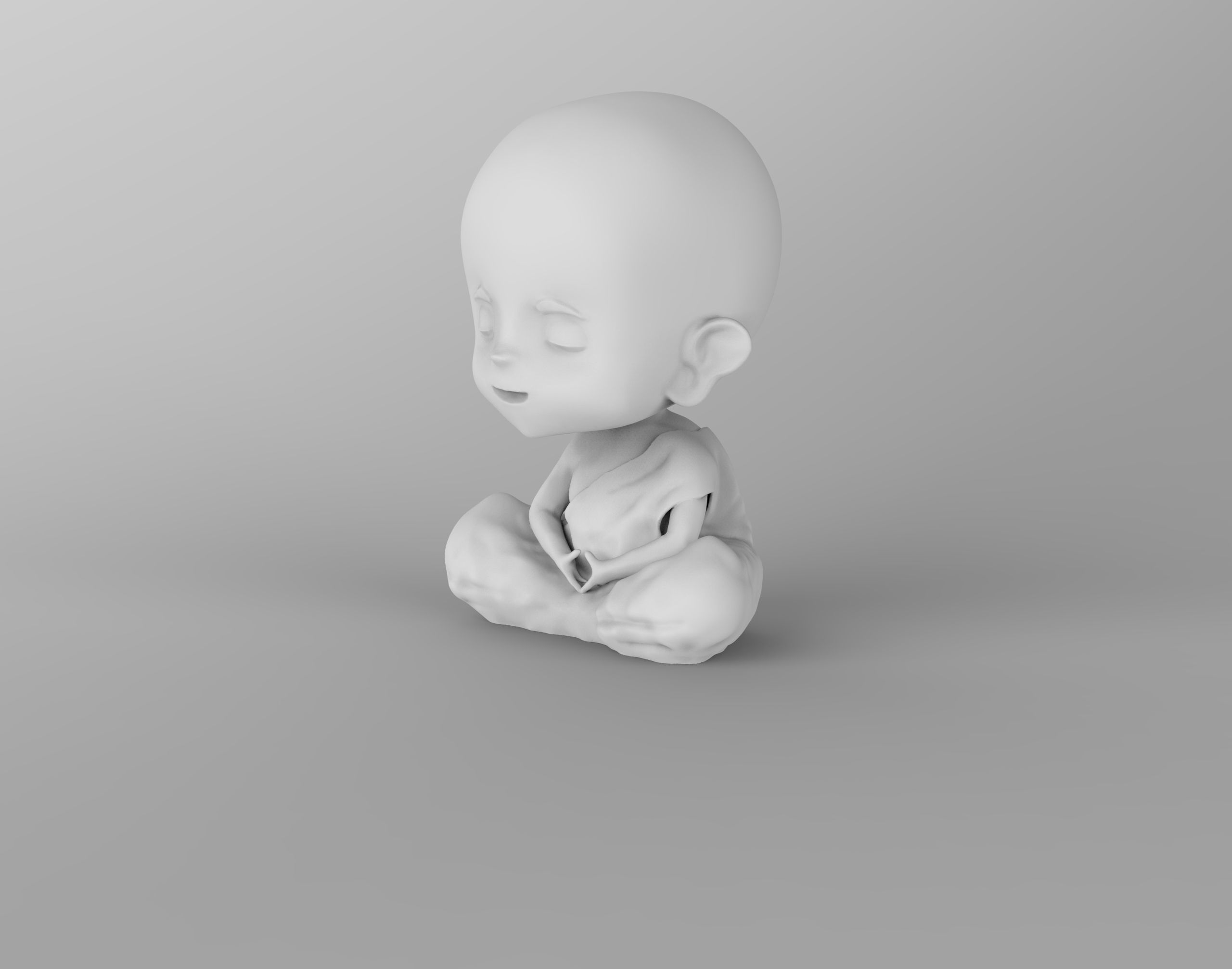 little Buddha 3D print model_4