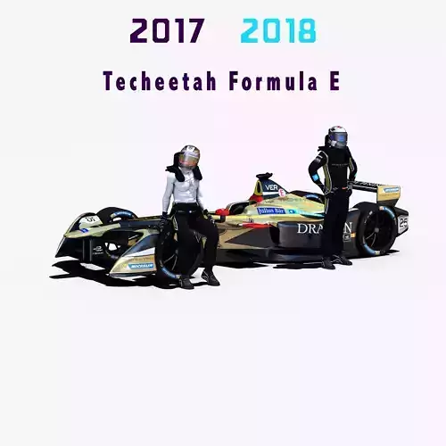 Techeetah 2017 2018 Low-poly 3D model
