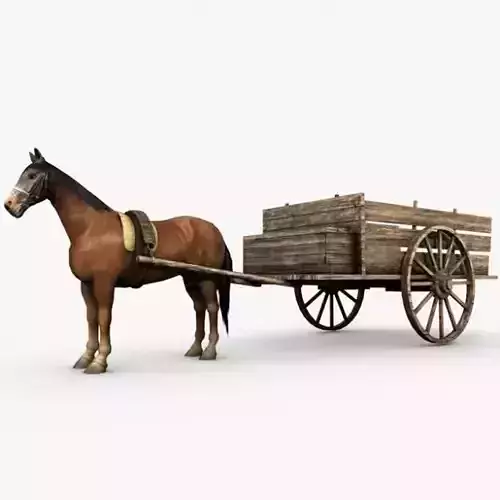Wooden horse drawn cart