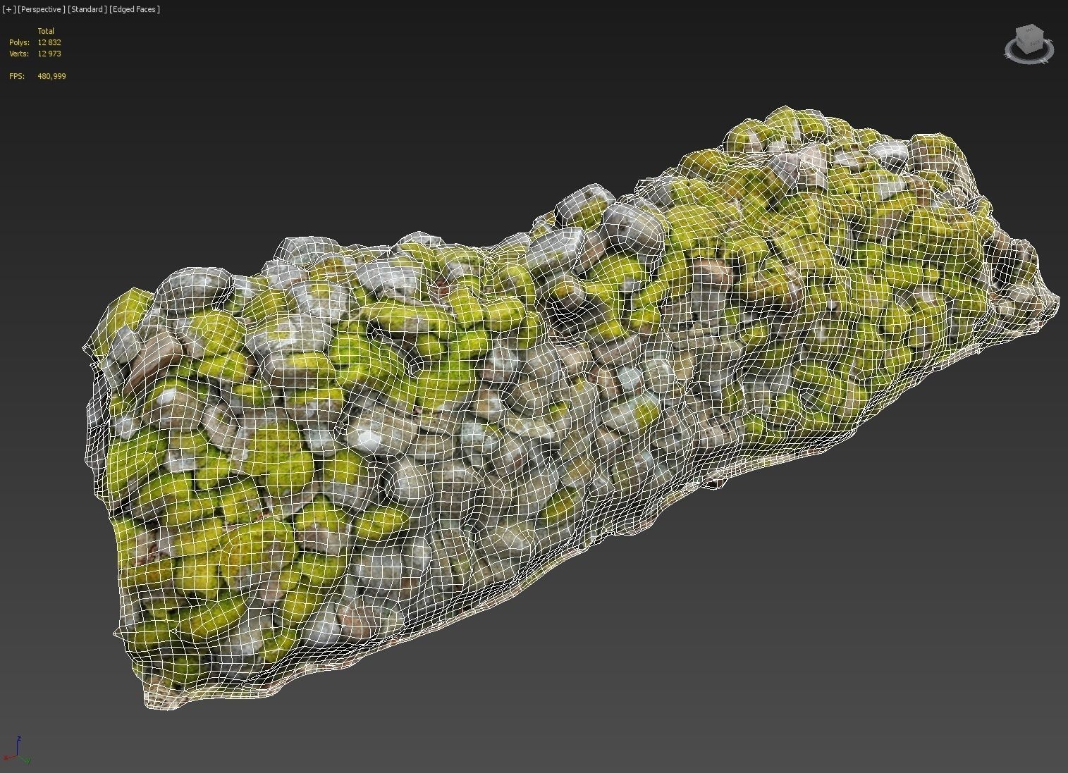 Stone wall bundle B 3D model_21