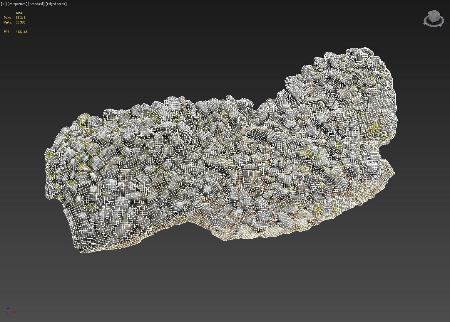 Stone wall bundle B 3D model_13