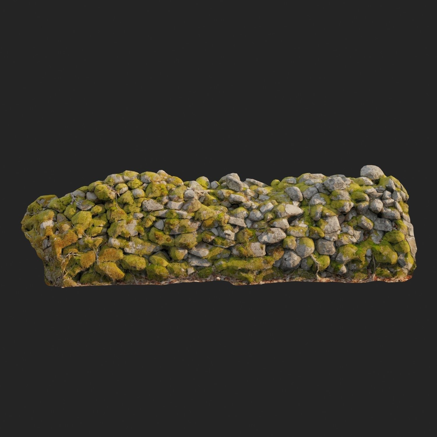 Stone wall bundle B 3D model_18