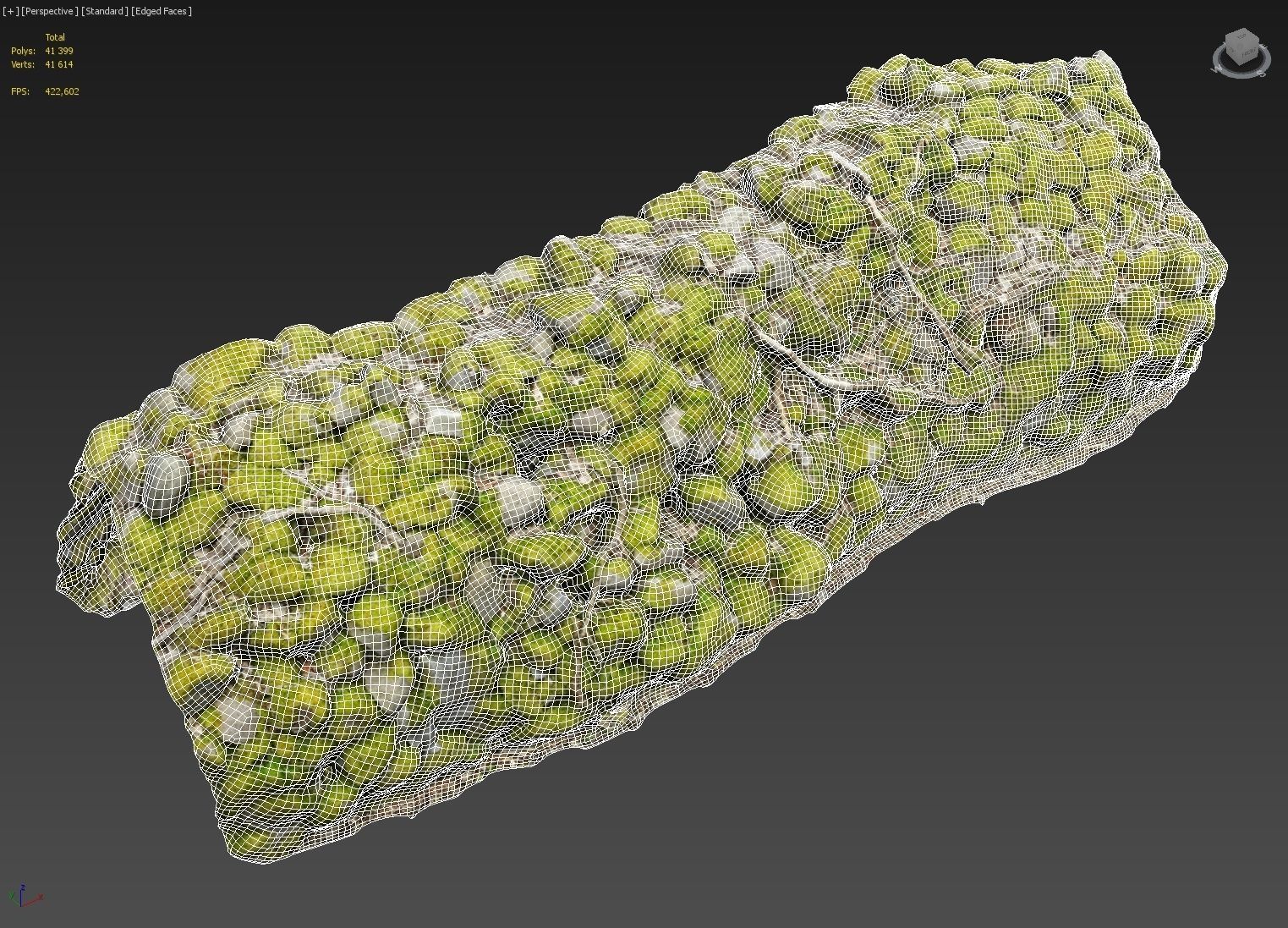 Stone wall bundle B 3D model_6