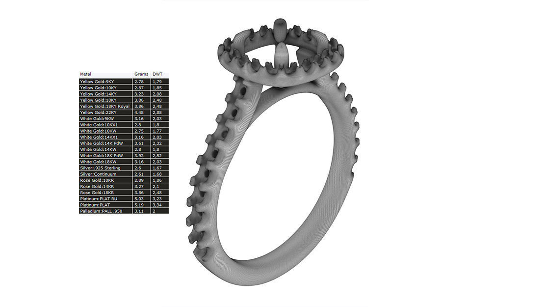 Classical Halo Ring 3D print model_5