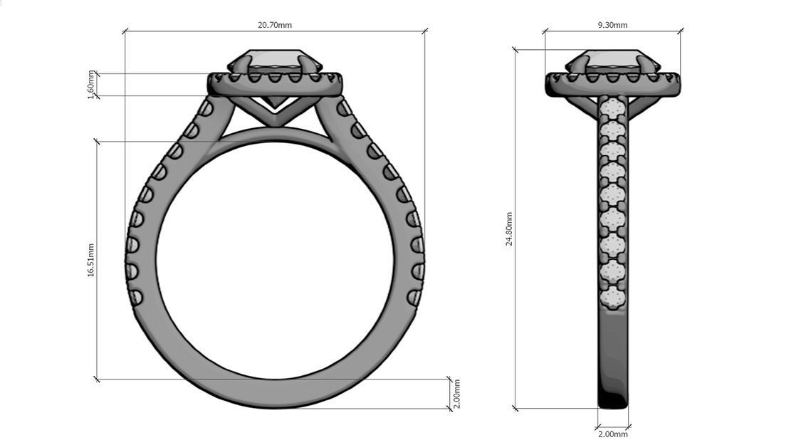 Classical Halo Ring 3D print model_3