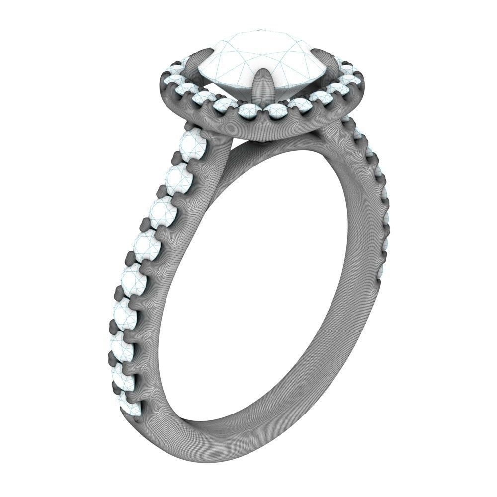 Classical Halo Ring 3D print model_6